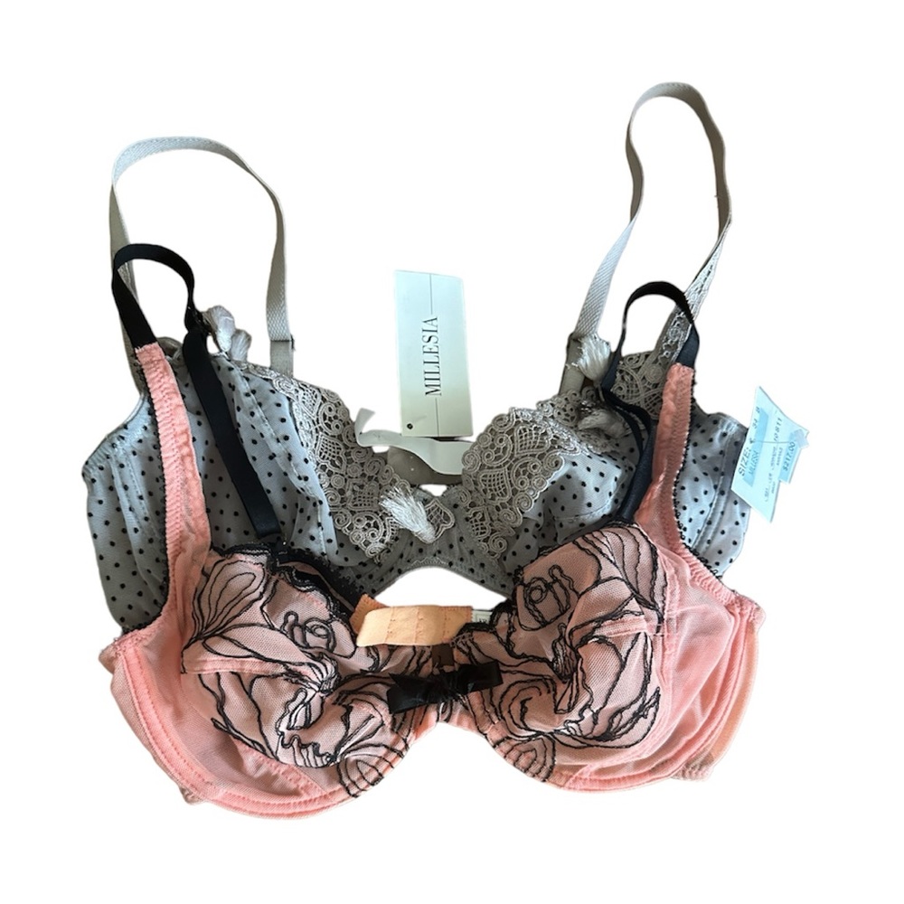 (2) Millesia Made in France Lace Bras 34 B